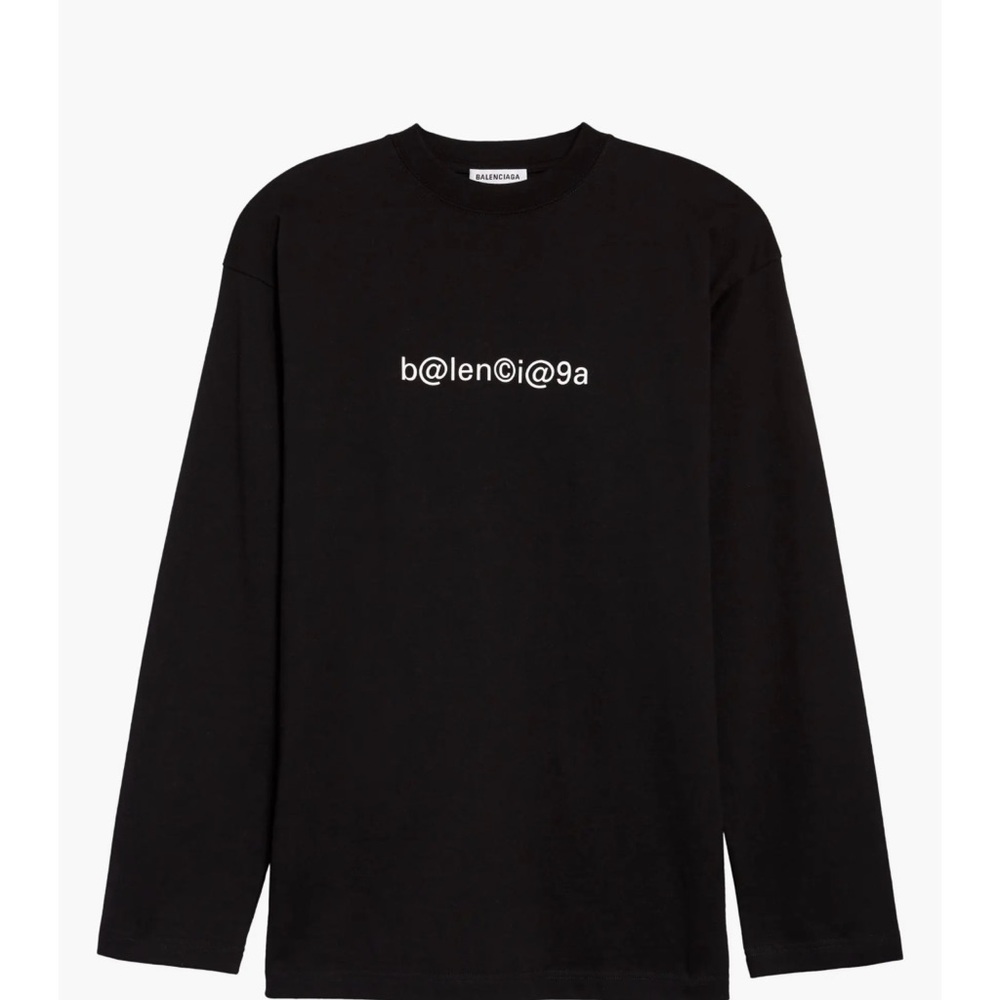 Balenciaga Black Symbolic Logo Long Sleeve Tee
